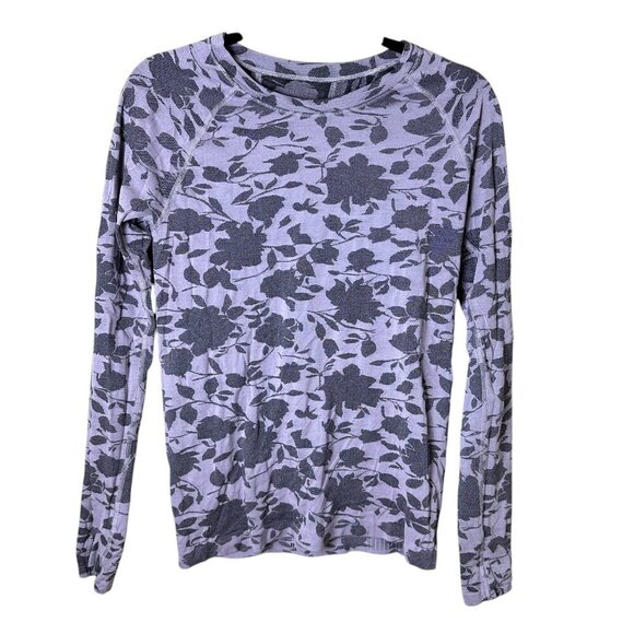 ATHLETA Floral Long Sleeve Athletic WOrk Out Top Size Medium - Picture 1 of 7